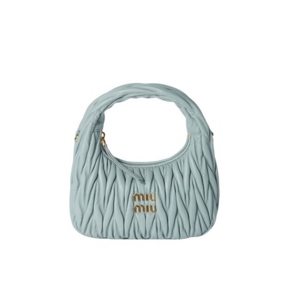 MIU MIU Wander matelassé nappa leather hobo bag