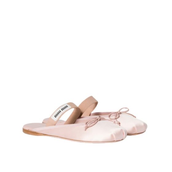 MIU MIU Satin ballerina mules