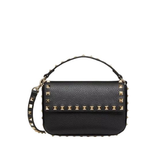 Valentino ROCKSTUD GRAINY CALFSKIN POUCH