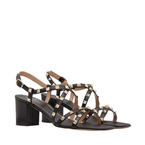 Valentino ROCKSTUD CALFSKIN SANDAL WITH STRAPS