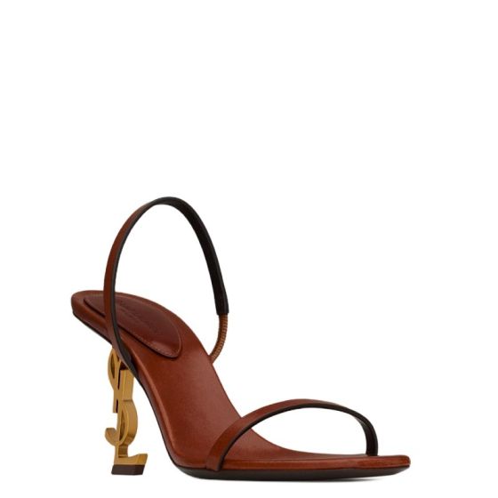 YSL OPYUM SLINGBACK SANDALS IN VEGETABLE-TANNED LEATHER
