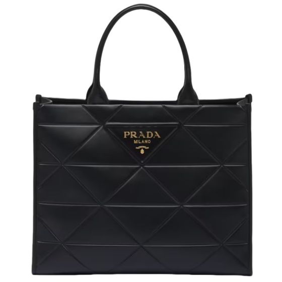 Large leather Prada Symbole bag with topstitching