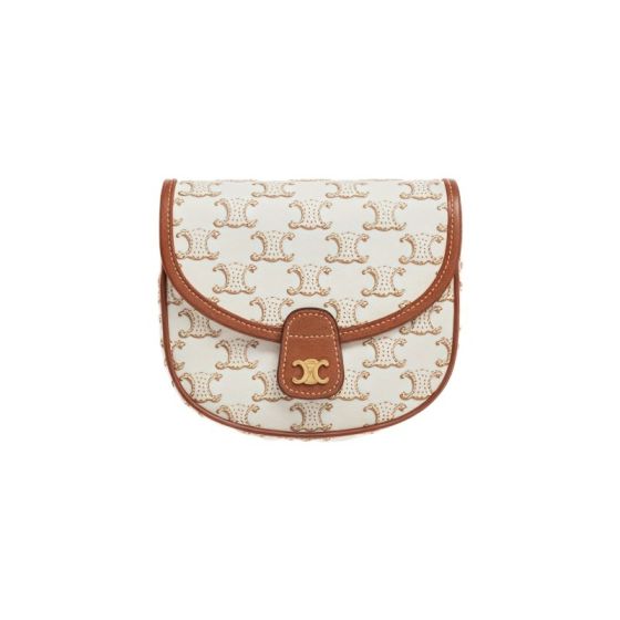 Celine MINI BESACE IN TRIOMPHE CANVAS AND CALFSKIN