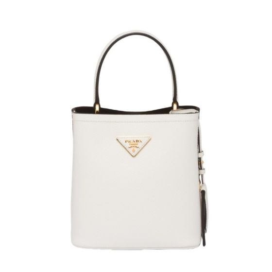 Small Saffiano Leather Prada Panier Bag