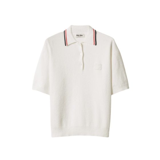 MIU MIU Cotton knit polo shirt