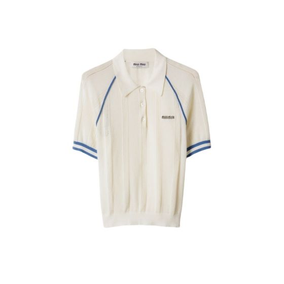 MIU MIU Cotton knit polo shirt