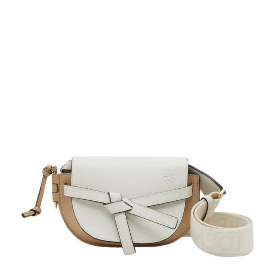 LOEWE Mini Gate Dual bag in soft calfskin and jacquard