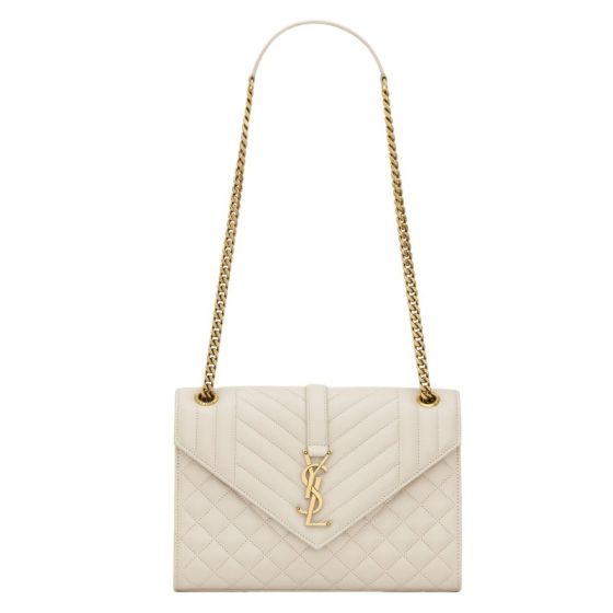 YSL MEDIUM ENVELOPE in MATELASSÉ lambskin
