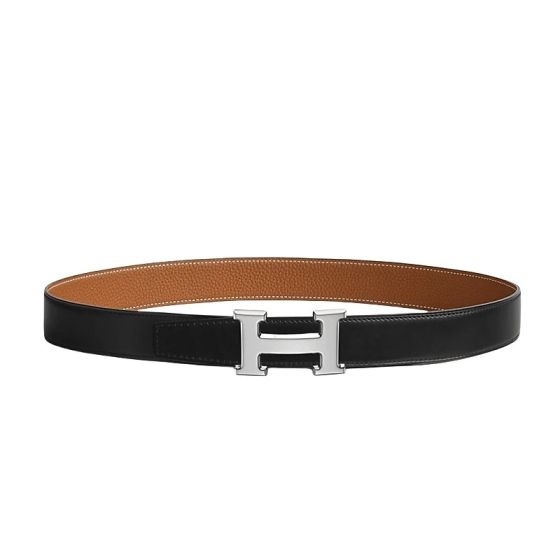Hermès H au Carre belt buckle & Reversible leather strap 32 mm