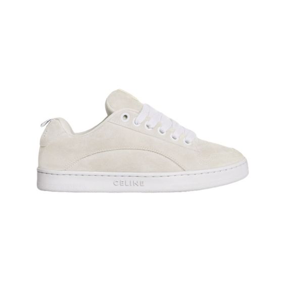 CELINE HUNTINGTON LOW LACE-UP SNEAKER in SUEDE CALFSKIN AND MESH
