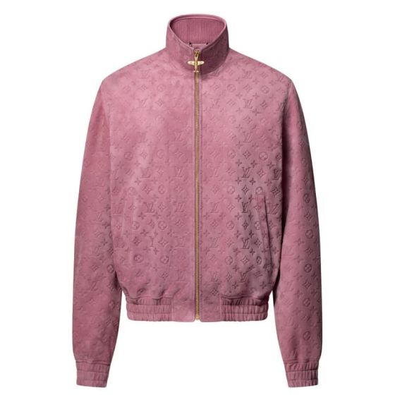 LV Monogram Debossed Leather Tracksuit Jacket