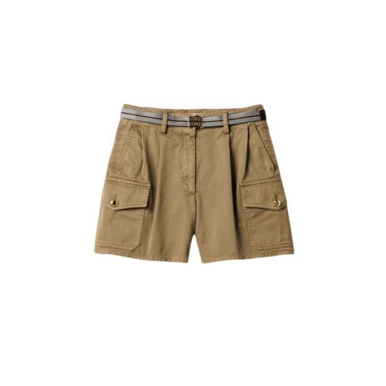 MIU MIU Garment-dyed cotton satin shorts