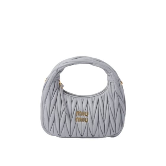 MIU MIU Wander matelassé nappa leather hobo bag