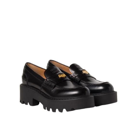 MIU MIU Brushed leather loafers