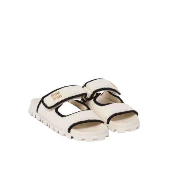 MIU MIU Crochet knit slides