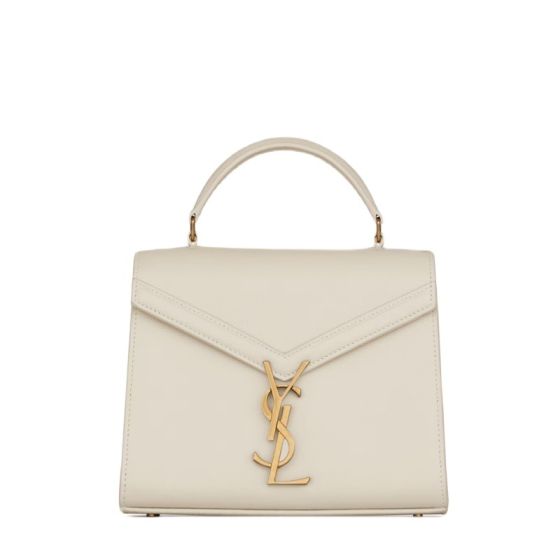 YSL CASSANDRA Mini top handle bag in grain de poudre embossed leather