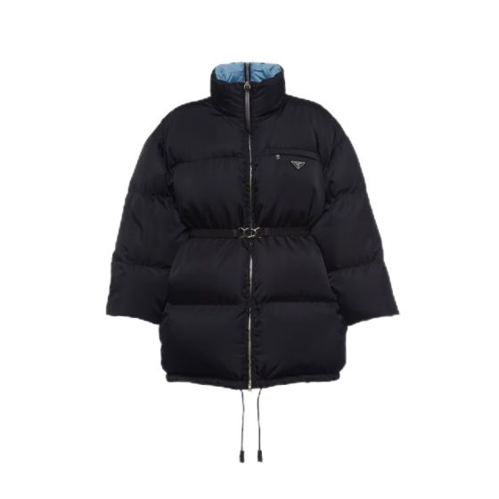 Prada Re-Nylon Gabardine hooded down coat