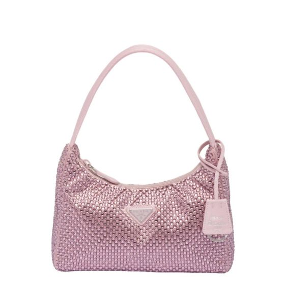 Prada Re-Edition Satin mini-bag with crystals