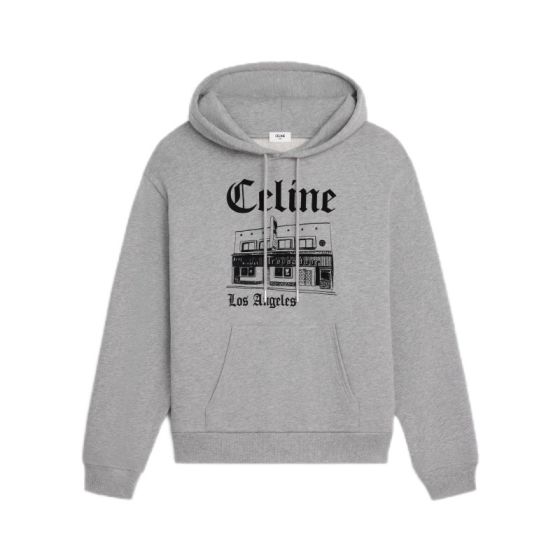 Celine troubadour loose hoodie in cotton fleece