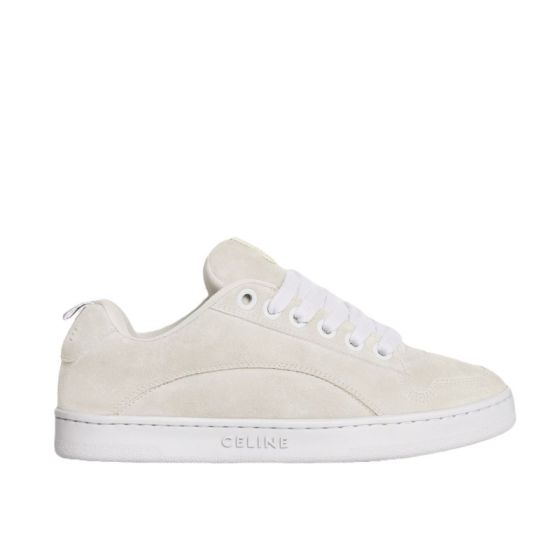 CELINE HUNTINGTON LOW LACE-UP SNEAKER in SUEDE CALFSKIN AND MESH