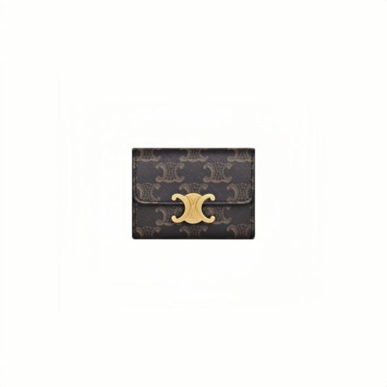 Celine COMPACT WALLET WITH COIN TRIOMPHE IN TRIOMPHE CANVAS