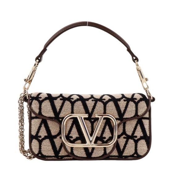 SMALL VALENTINO GARAVANI LOCÒ TOILE ICONOGRAPHE SHOULDER BAG