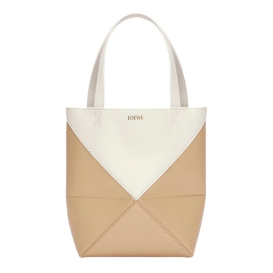 LOEWE Mini Puzzle Fold Tote in shiny calfskin