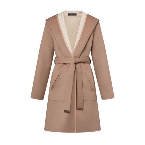 LV Reversible Signature Hooded Wrap Coat