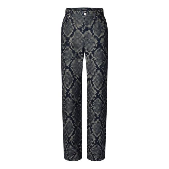 LV Graphic Denim Skate Pants