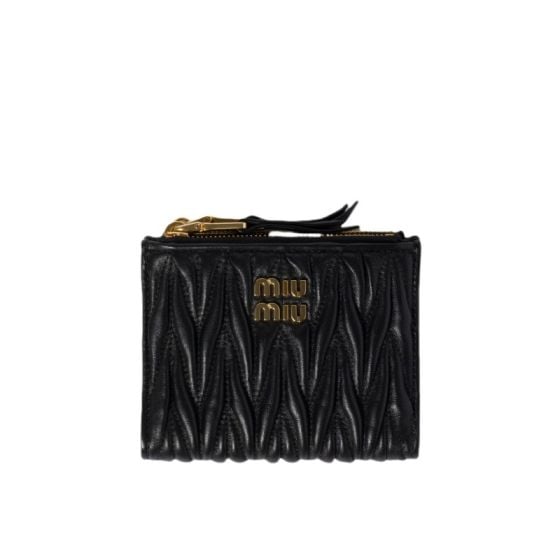 MIU MIU Small wallet in matelassé nappa leather
