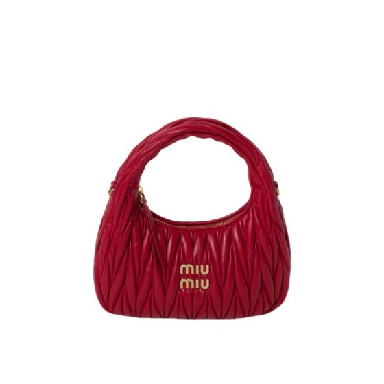 MIU MIU Wander matelassé nappa leather hobo bag