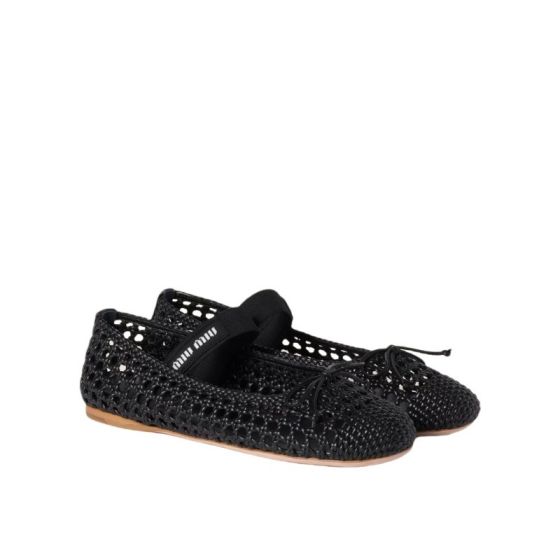 MIU MIU Woven nappa leather ballerinas