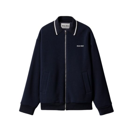 MIU MIU Bonded piqué and technical jersey blouson jacket