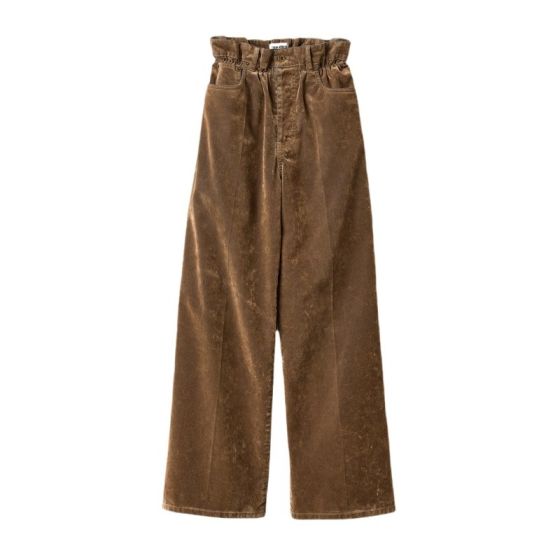 MIU MIU Washed flocked chambray pants