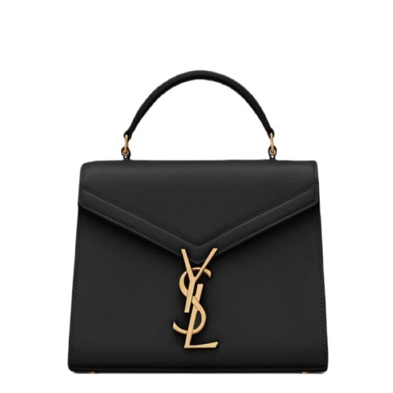 YSL CASSANDRA Mini top handle bag in grain de poudre embossed leather