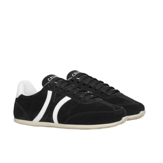 CELINE JOGGER LOW LACE-UP SNEAKER WITH TRIOMPHE in SUEDE CALFSKIN AND CALFSKIN