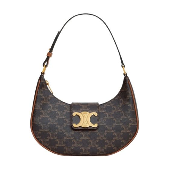Celine MEDIUM AVA TRIOMPHE BAG IN TRIOMPHE CANVAS AND CALFSKIN