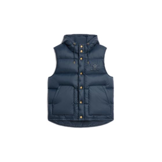 Celine oversized sleeveless down jacket in lightweight nylon