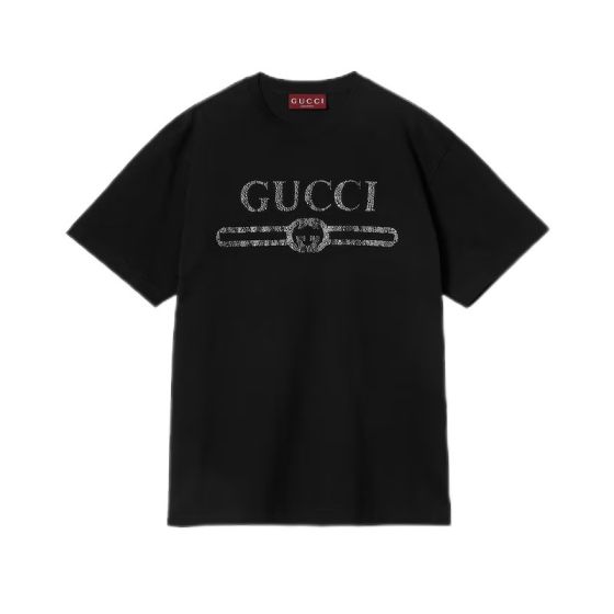 Gucci Embroidered cotton jersey T-shirt
