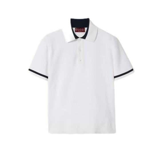 Gucci Knit cotton polo shirt with intarsia