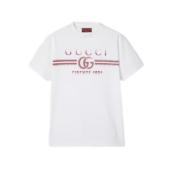 Cotton jersey T-shirt with Gucci print