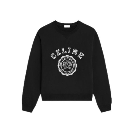 celine blason loose sweatshirt in cotton fleece