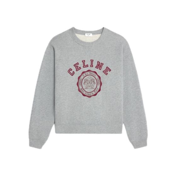 celine blason loose sweatshirt in cotton fleece