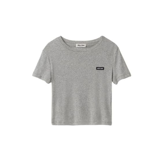 MIU MIU Ribbed jersey T-shirt