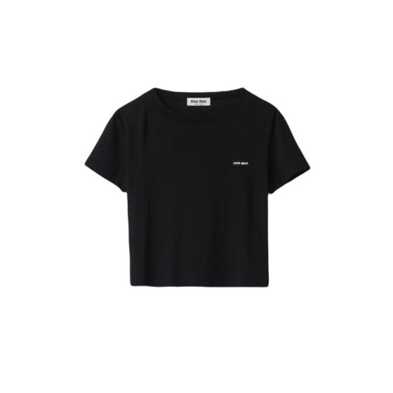 MIU MIU Ribbed jersey T-shirt