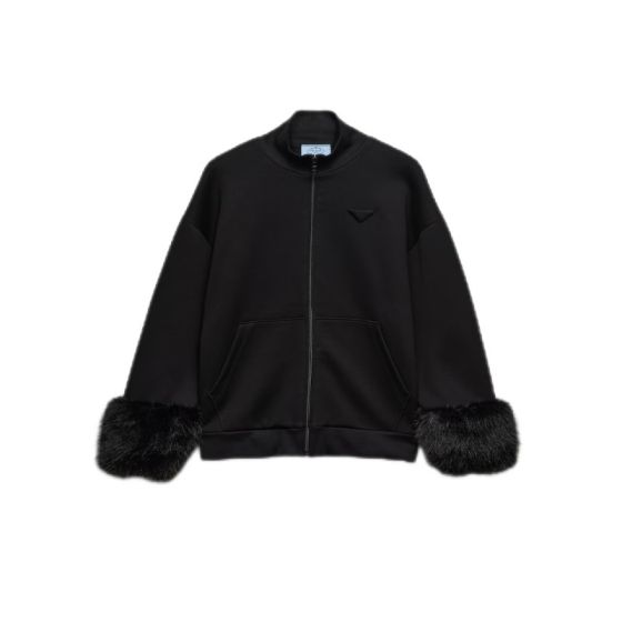 Prada Double fleece high-neck blouson