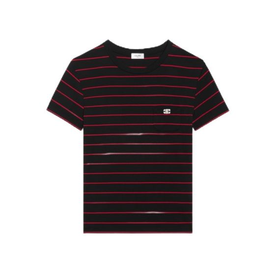 Celine triomphe regular t-shirt in striped jersey