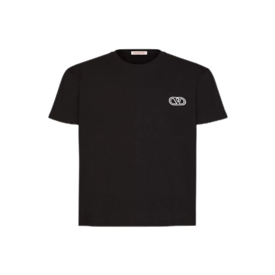 Valentino COTTON T-SHIRT WITH VLOGO SIGNATURE PATCH