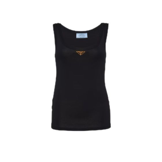 Prada Ribbed knit jersey tank top