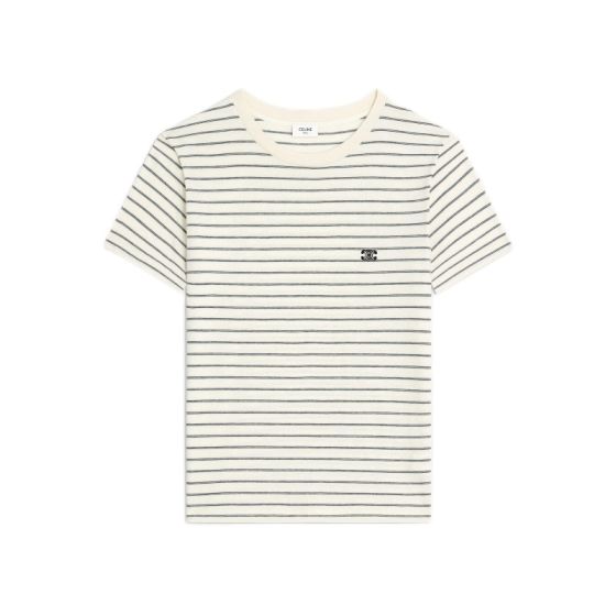 Celine TRIOMPHE REGULAR T-SHIRT IN STRIPED JERSEY